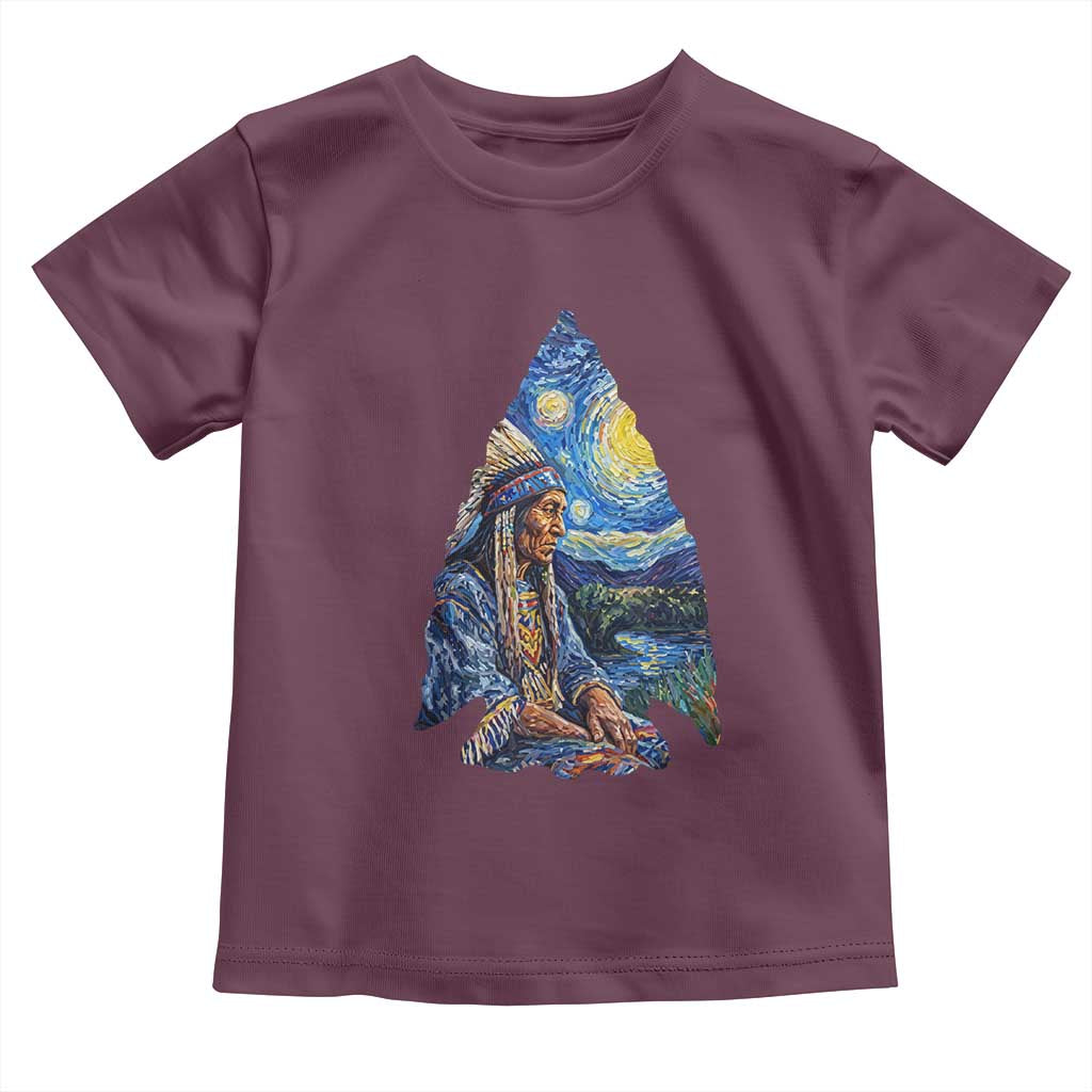 Native American Arrowhead Hunter Starry Night Toddler T Shirt