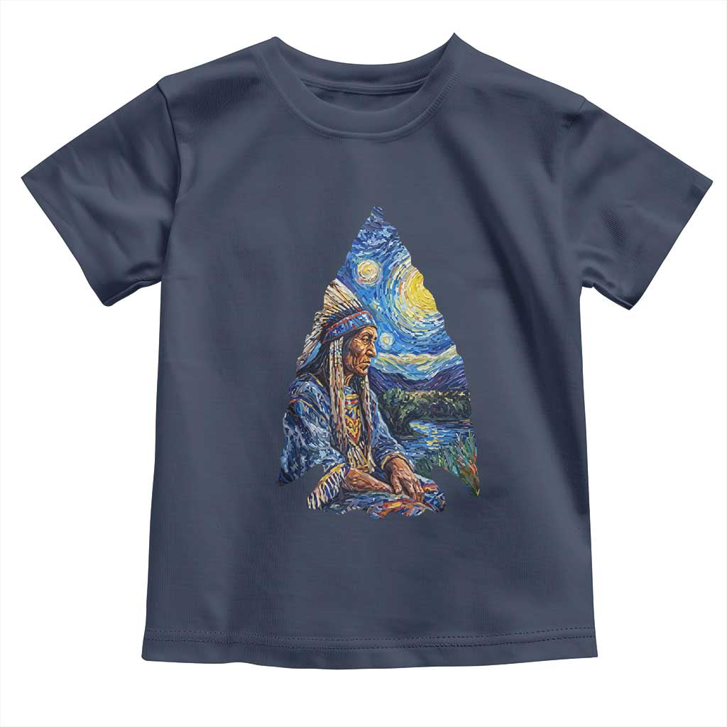 Native American Arrowhead Hunter Starry Night Toddler T Shirt