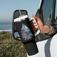 Native American Arrowhead Hunter Starry Night Tumbler With Handle