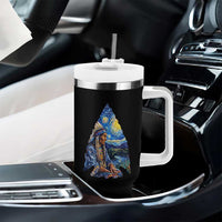 Native American Arrowhead Hunter Starry Night Tumbler With Handle