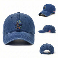 Native American Arrowhead Hunter Starry Night Washed Cotton Baseball Cap