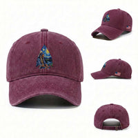 Native American Arrowhead Hunter Starry Night Washed Cotton Baseball Cap