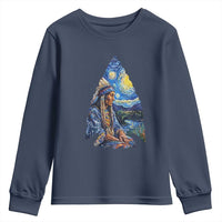 Native American Arrowhead Hunter Starry Night Youth Sweatshirt