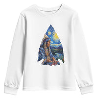Native American Arrowhead Hunter Starry Night Youth Sweatshirt
