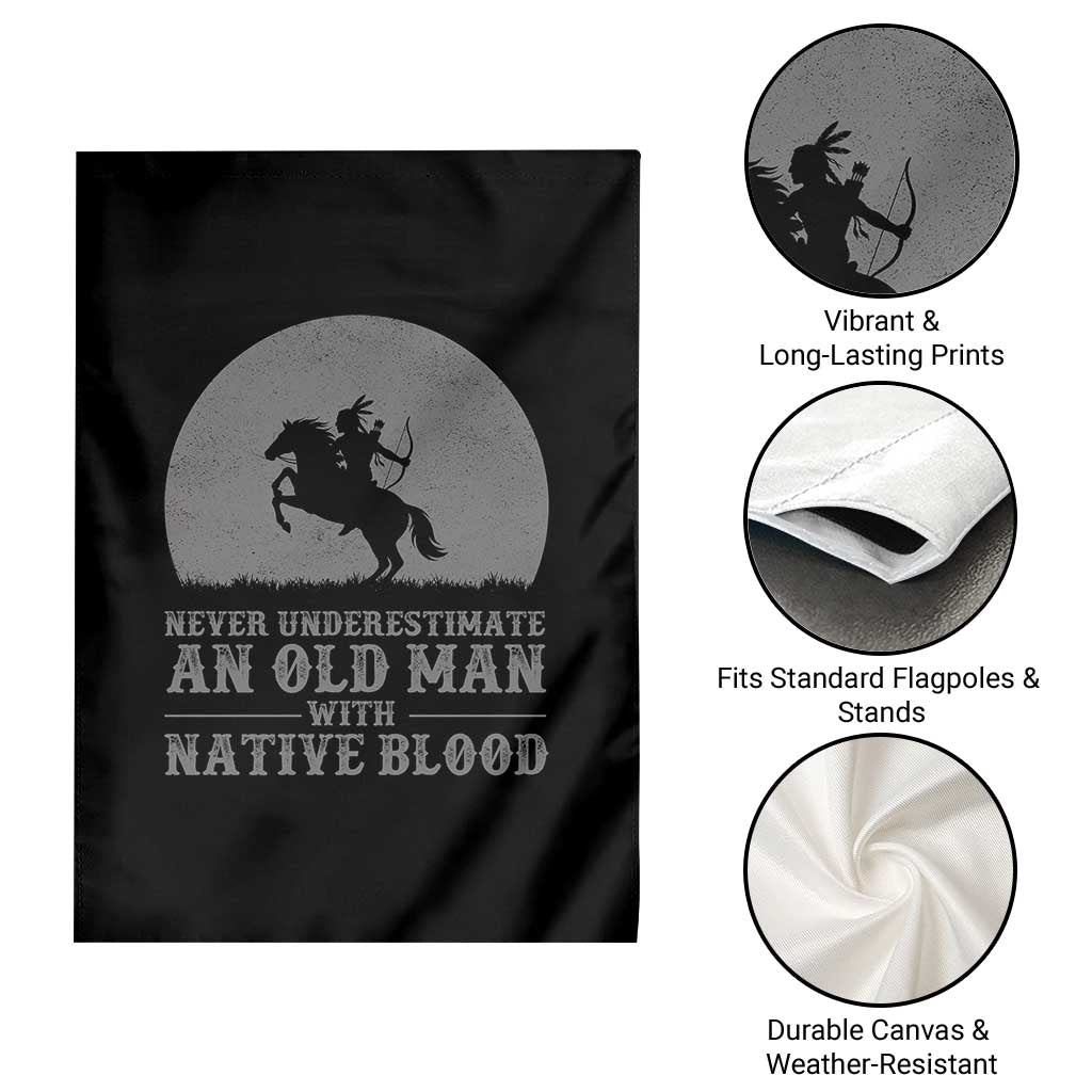 Never Underestimate An Old Man Native American Warrior Garden Flag