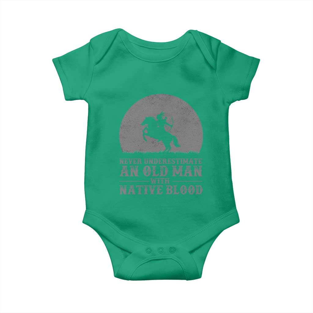 Never Underestimate An Old Man Native American Warrior Baby Onesie
