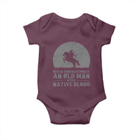Never Underestimate An Old Man Native American Warrior Baby Onesie
