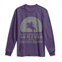 Never Underestimate An Old Man Native American Warrior Long Sleeve Shirt