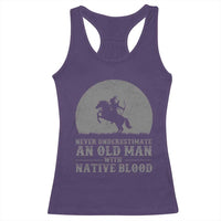 Never Underestimate An Old Man Native American Warrior Racerback Tank Top