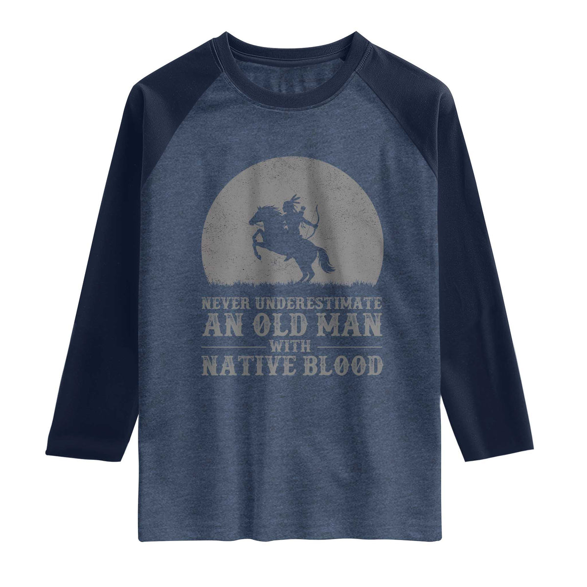 Never Underestimate An Old Man Native American Warrior Raglan Shirt