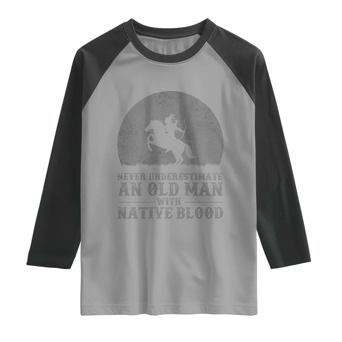 Never Underestimate An Old Man Native American Warrior Raglan Shirt