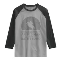 Never Underestimate An Old Man Native American Warrior Raglan Shirt