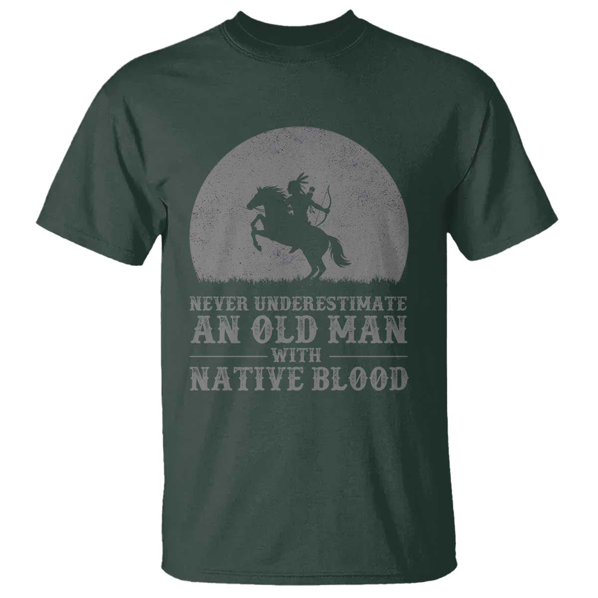 Never Underestimate An Old Man Native American Warrior T Shirt