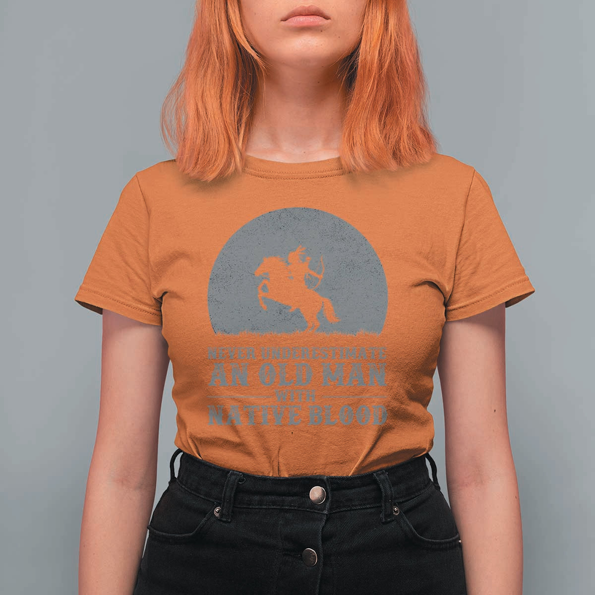 Never Underestimate An Old Man Native American Warrior T Shirt For Women