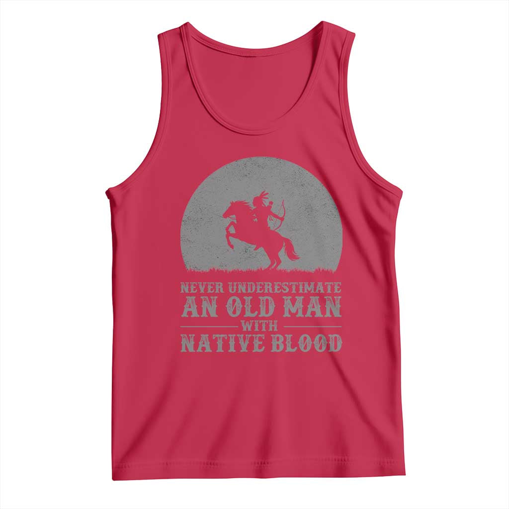 Never Underestimate An Old Man Native American Warrior Tank Top