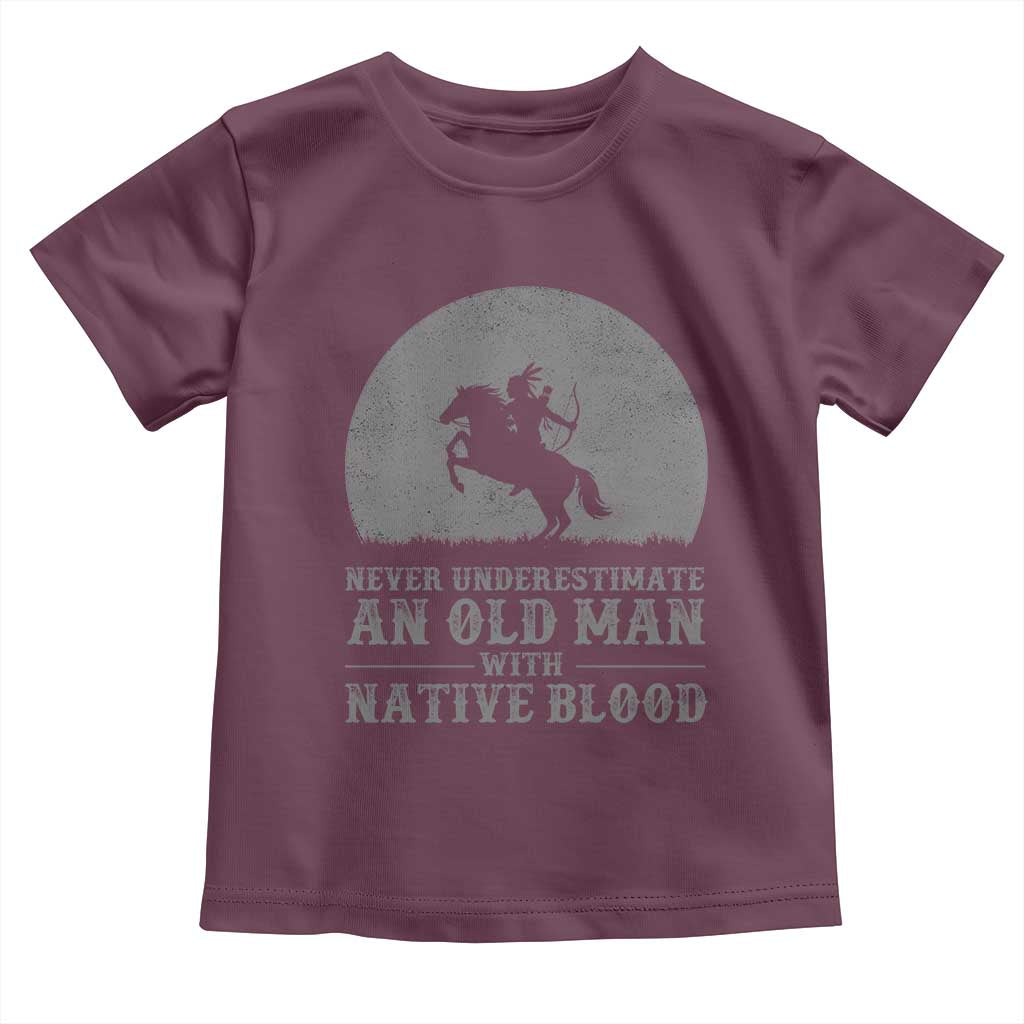 Never Underestimate An Old Man Native American Warrior Toddler T Shirt
