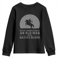 Never Underestimate An Old Man Native American Warrior Youth Sweatshirt