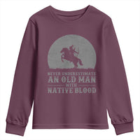 Never Underestimate An Old Man Native American Warrior Youth Sweatshirt