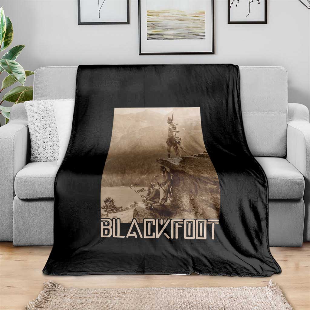 Blackfoot Native American Indians At Glacier National Park Throw Blanket
