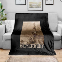 Blackfoot Native American Indians At Glacier National Park Throw Blanket