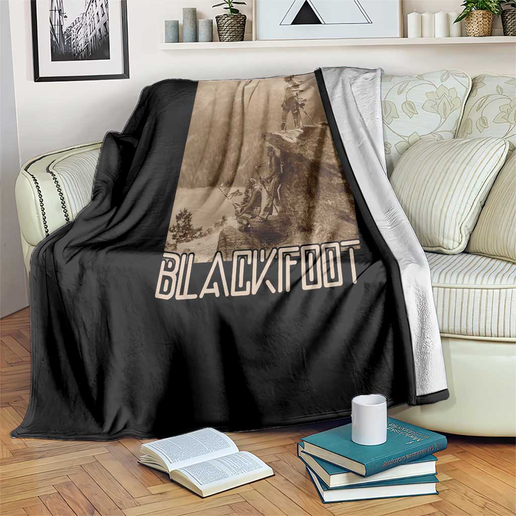 Blackfoot Native American Indians At Glacier National Park Throw Blanket