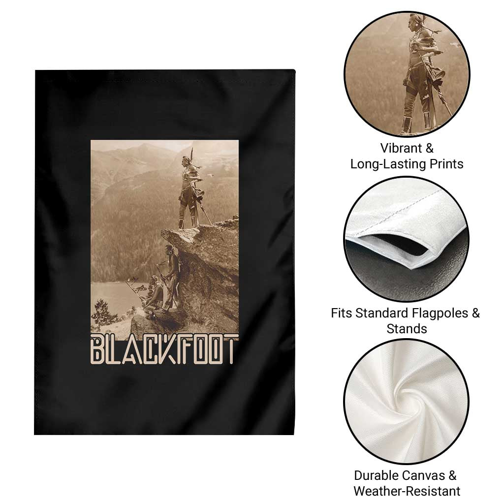 Blackfoot Native American Indians At Glacier National Park Garden Flag