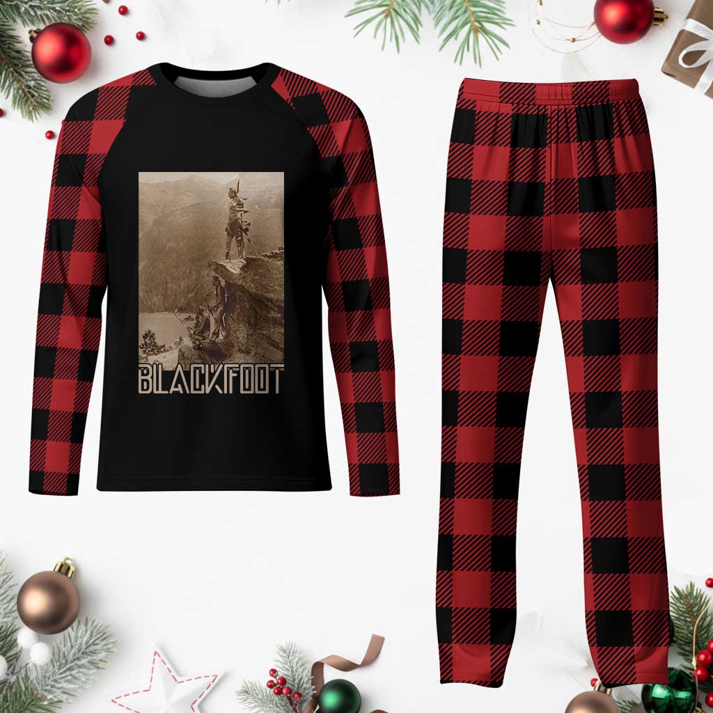 Blackfoot Native American Indians At Glacier National Park Plaid Pajama Set