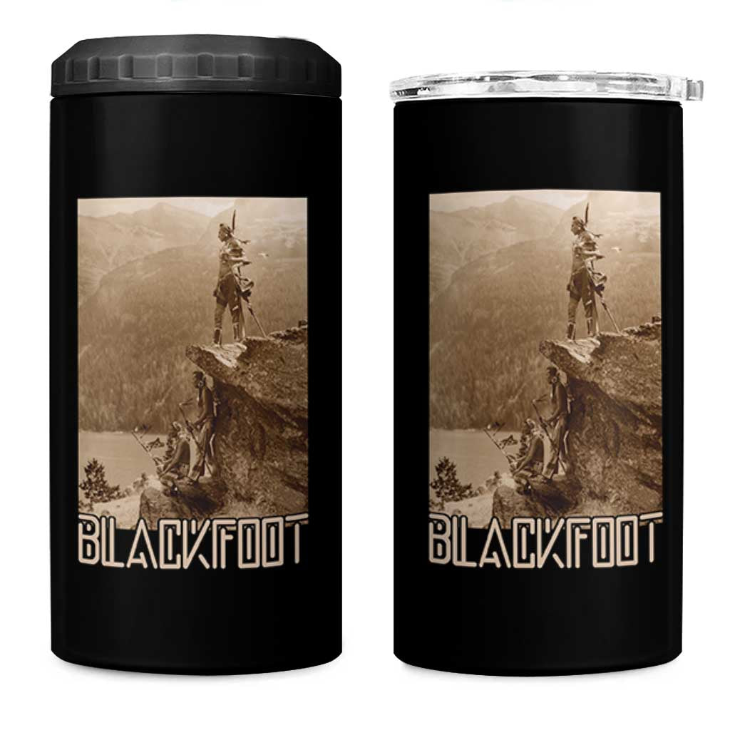 Blackfoot Native American Indians At Glacier National Park 4 in 1 Can Cooler Tumbler