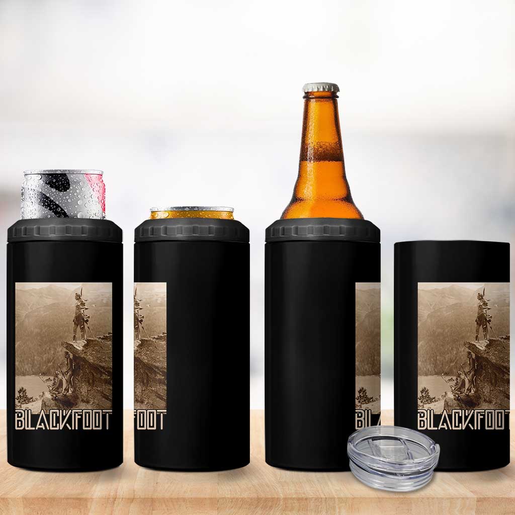 Blackfoot Native American Indians At Glacier National Park 4 in 1 Can Cooler Tumbler