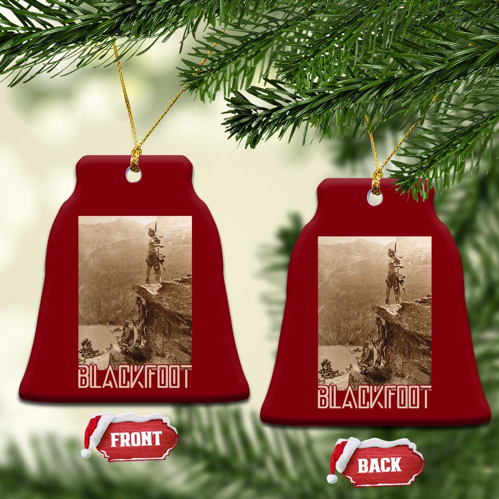 Blackfoot Native American Indians At Glacier National Park Ceramic Ornament