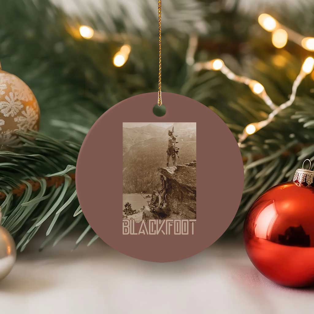 Blackfoot Native American Indians At Glacier National Park Ceramic Ornament