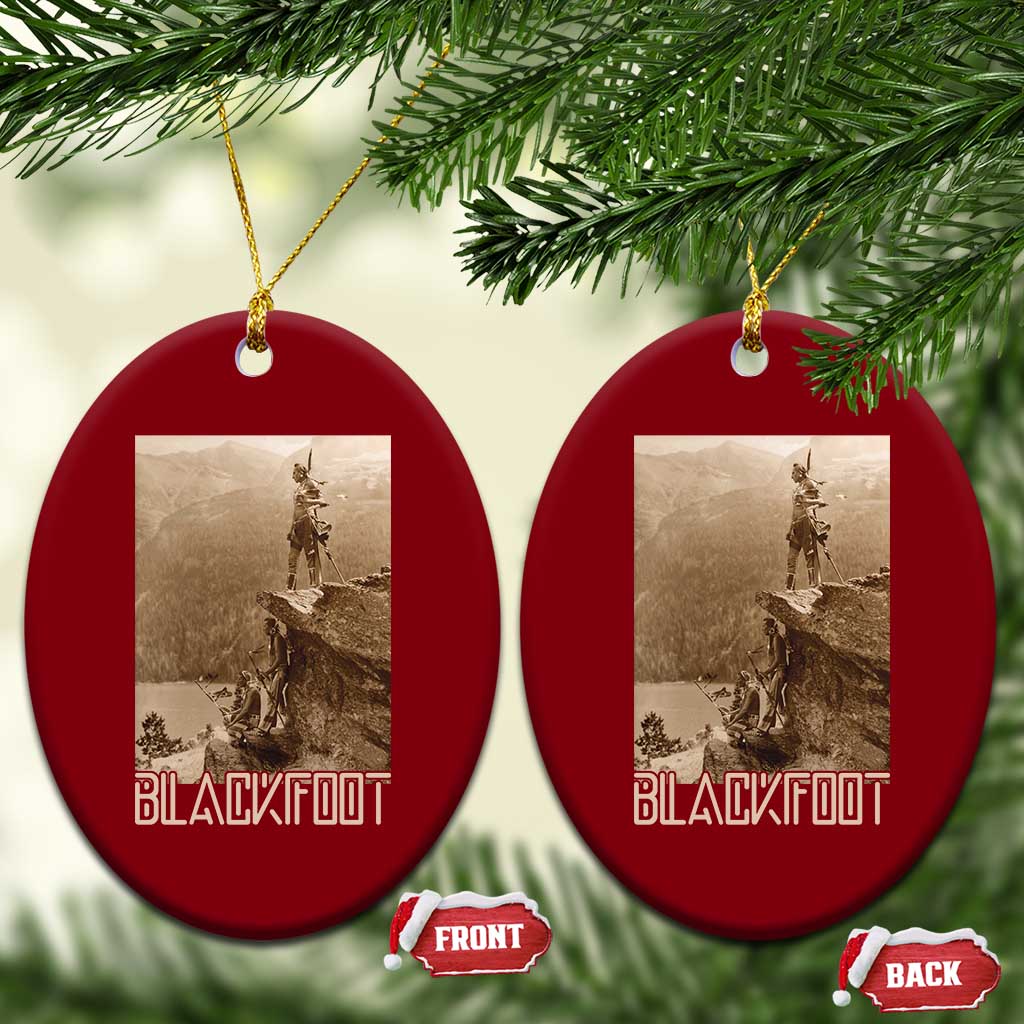 Blackfoot Native American Indians At Glacier National Park Ceramic Ornament