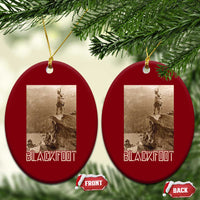 Blackfoot Native American Indians At Glacier National Park Ceramic Ornament