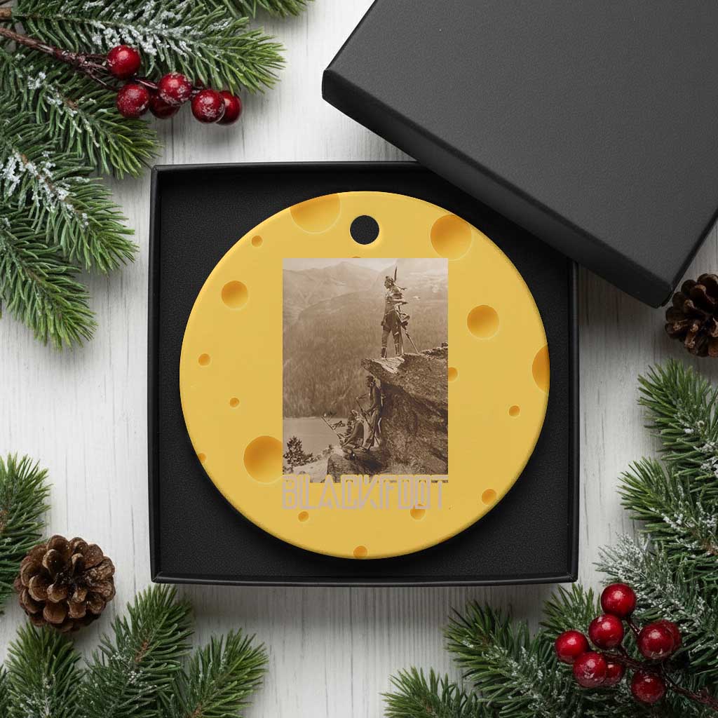 Blackfoot Native American Indians At Glacier National Park Ceramic Ornament