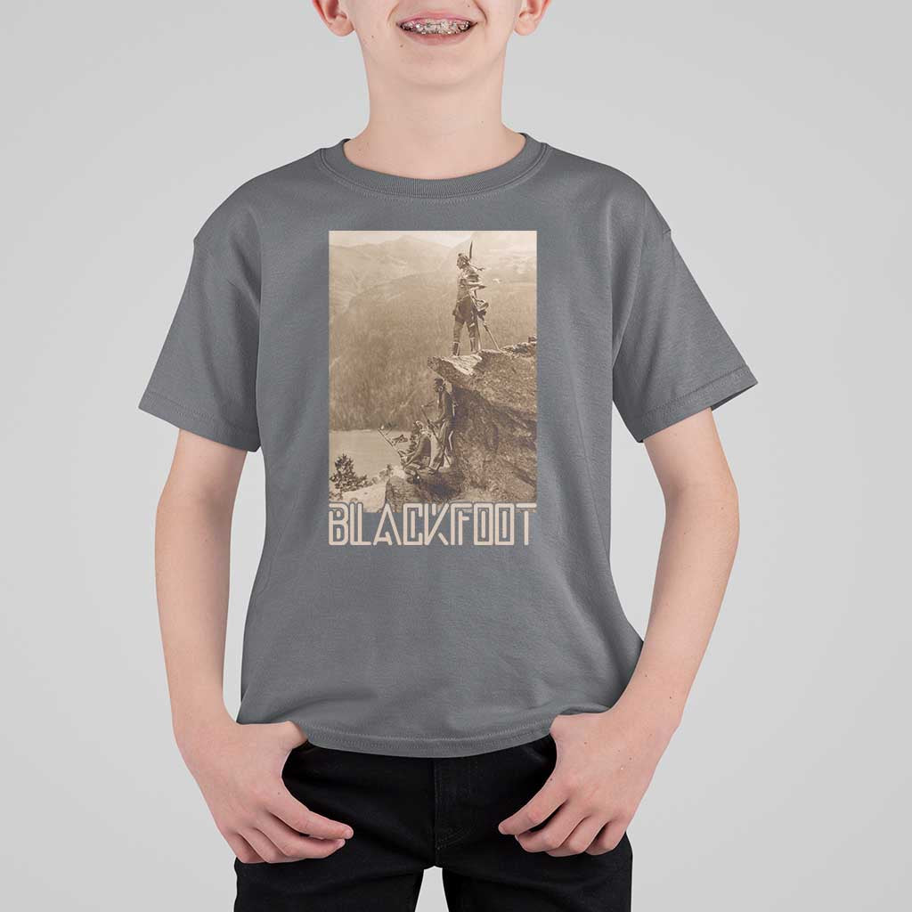 Blackfoot Native American Indians At Glacier National Park T Shirt For Kid