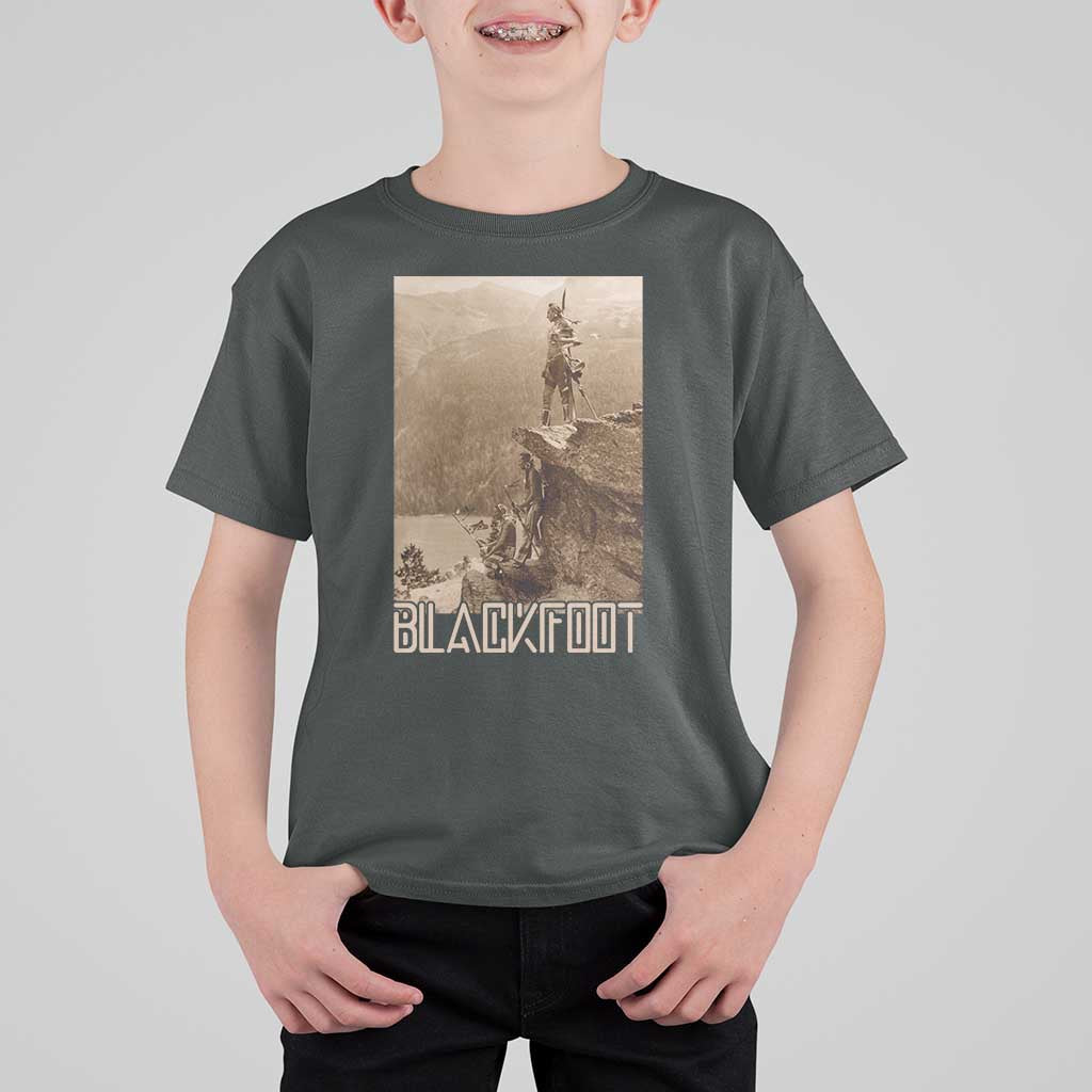 Blackfoot Native American Indians At Glacier National Park T Shirt For Kid