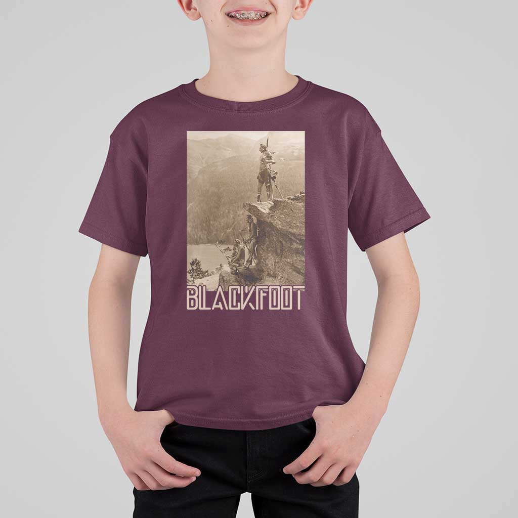 Blackfoot Native American Indians At Glacier National Park T Shirt For Kid
