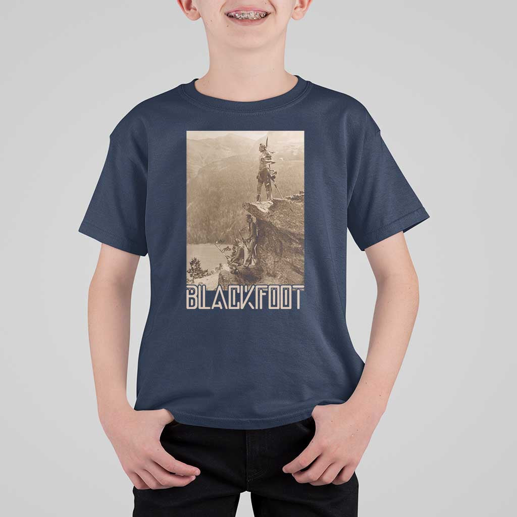 Blackfoot Native American Indians At Glacier National Park T Shirt For Kid