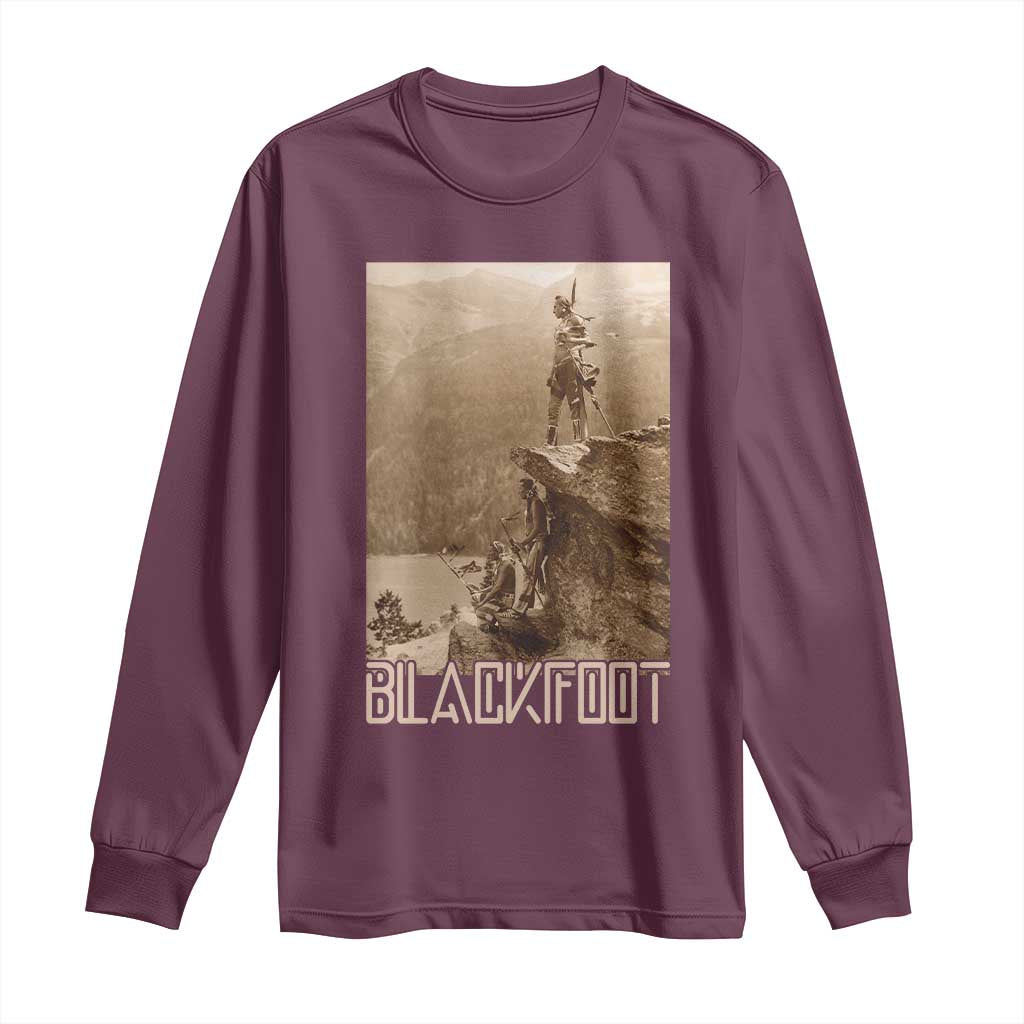Blackfoot Native American Indians At Glacier National Park Long Sleeve Shirt