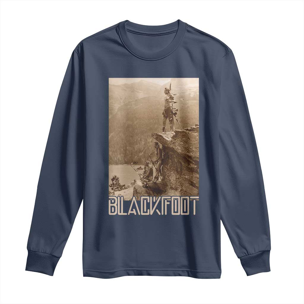 Blackfoot Native American Indians At Glacier National Park Long Sleeve Shirt