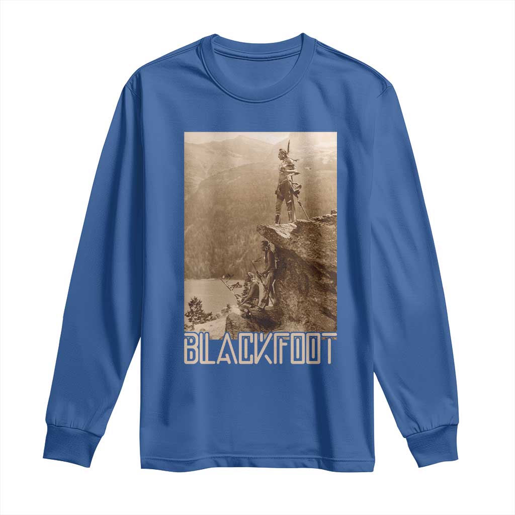 Blackfoot Native American Indians At Glacier National Park Long Sleeve Shirt