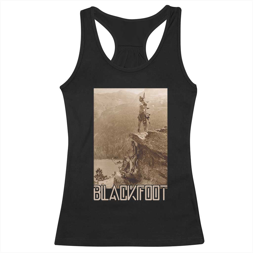 Blackfoot Native American Indians At Glacier National Park Racerback Tank Top