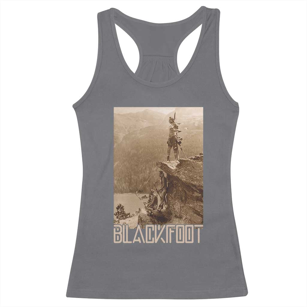 Blackfoot Native American Indians At Glacier National Park Racerback Tank Top