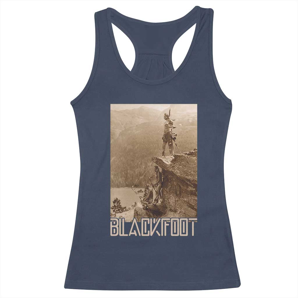 Blackfoot Native American Indians At Glacier National Park Racerback Tank Top