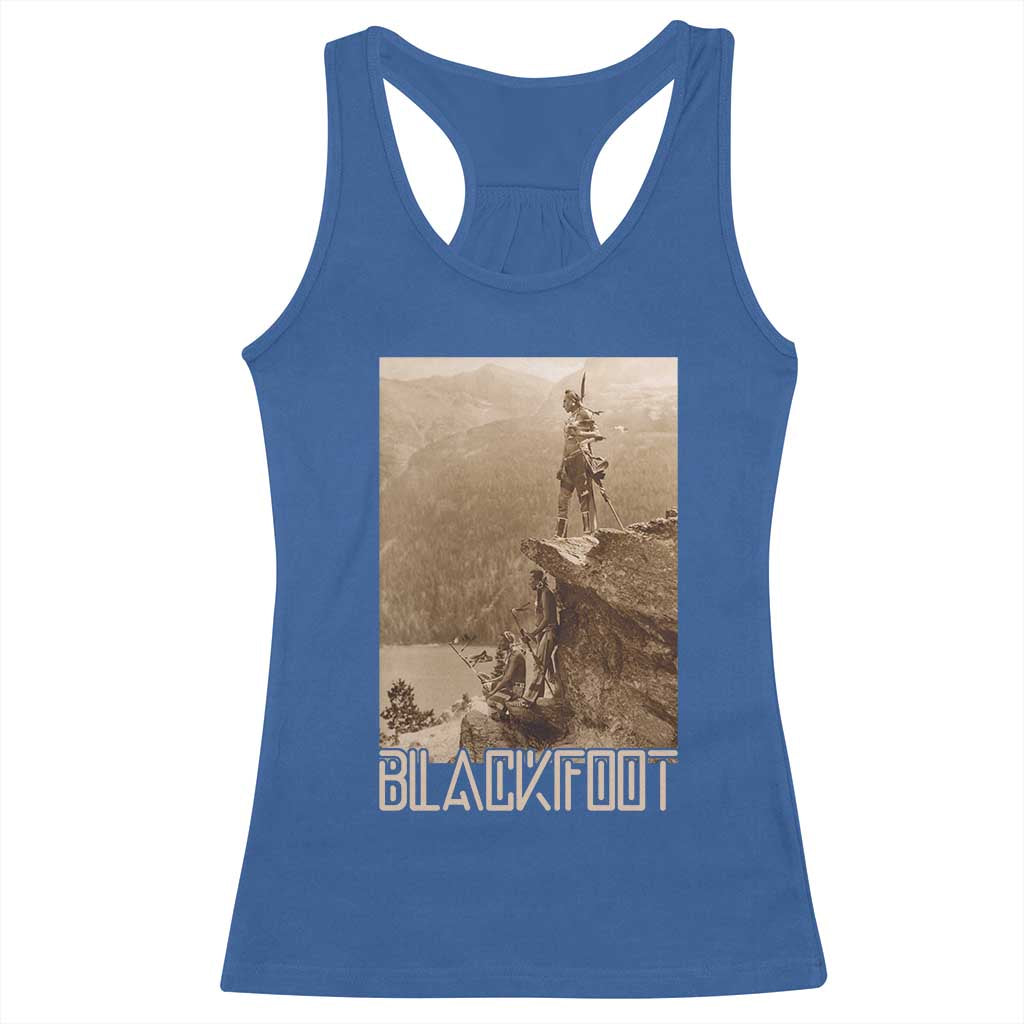 Blackfoot Native American Indians At Glacier National Park Racerback Tank Top