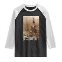 Blackfoot Native American Indians At Glacier National Park Raglan Shirt