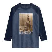 Blackfoot Native American Indians At Glacier National Park Raglan Shirt