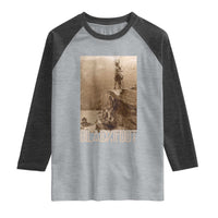 Blackfoot Native American Indians At Glacier National Park Raglan Shirt