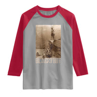 Blackfoot Native American Indians At Glacier National Park Raglan Shirt