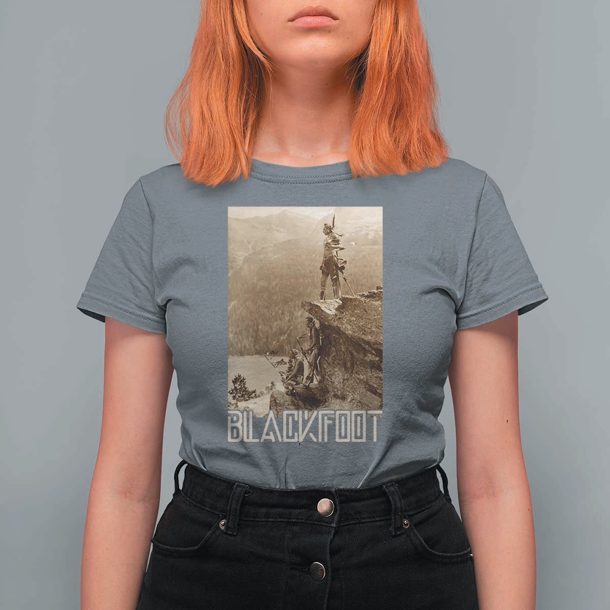 Blackfoot Native American Indians At Glacier National Park T Shirt For Women
